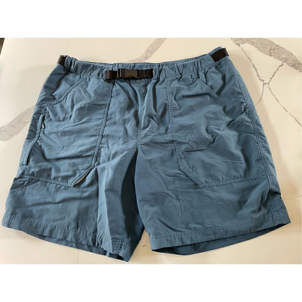Vintage Eddie Bauer Sport Blue Reflective Trail Shorts Men’s Sz XL